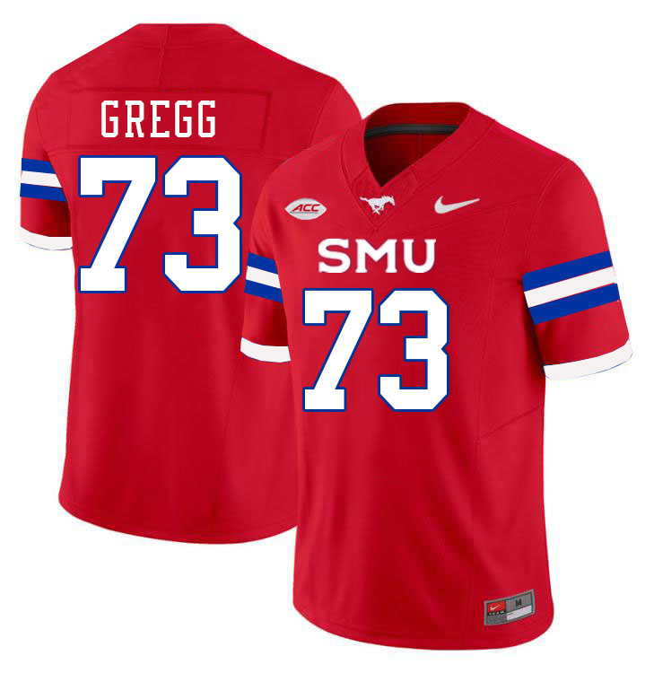 SMU Mustangs #73 Forrest Gregg Jersey College Football Uniforms-Red